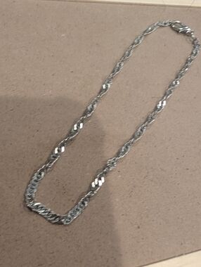 Silver Twisted Rope Chain Ankle Bracelet 10".
